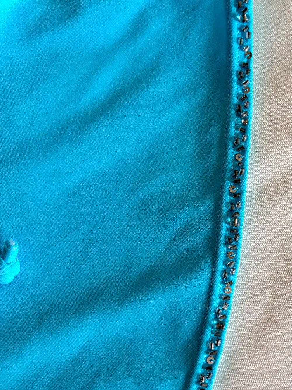 NWT Esprit Turquoise Rhinestone Swim Skirt Cover-Up XS Beach Resort Vacation - Picture 5 of 8